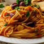 Spaghetti alla puttanesca very quick to make, just four ingredients and lunch is soon done - RicettaSprint.it